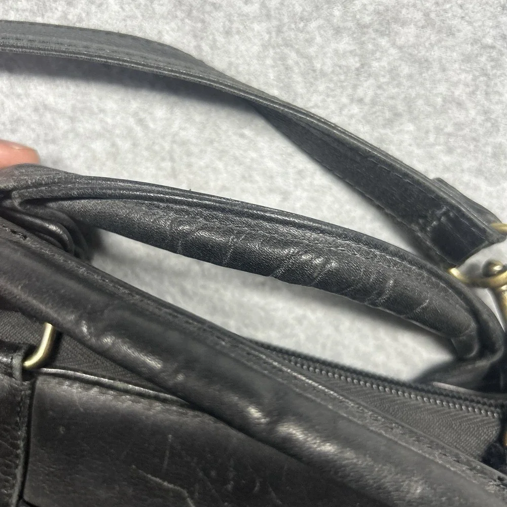 Franklin Covey Leather Vintage Planner Space-maker Zipper Binder Black